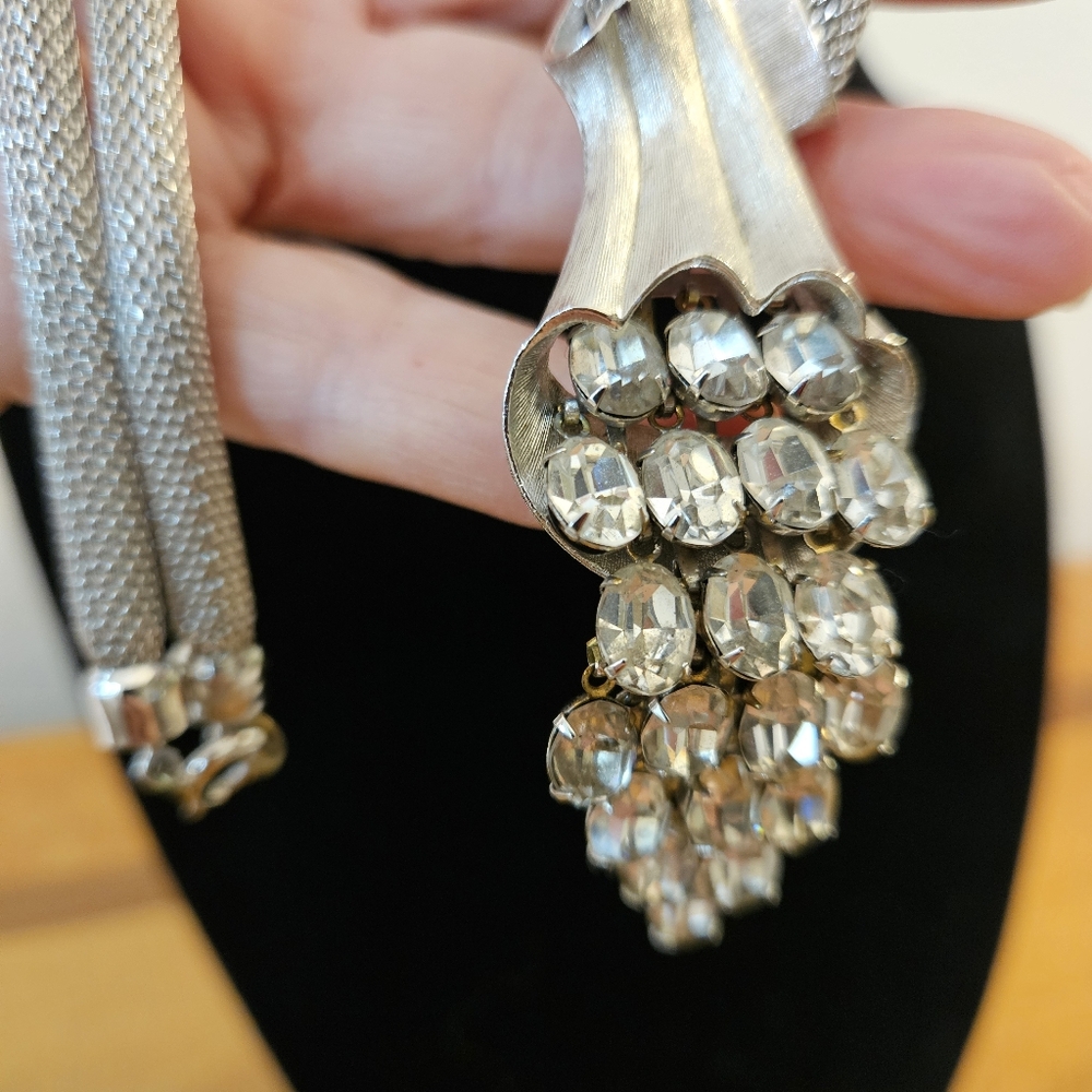 Necklace Rhinestone Waterfall - Picture 6 of 12